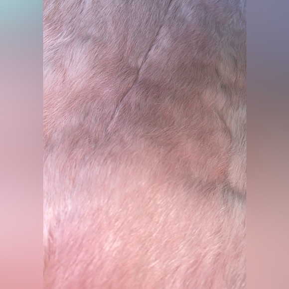 Baby Pink Rabbit Fur Bomber Jacket - Picture 4 of 7